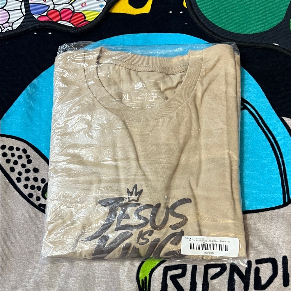 Glo Jesus is King Tee Color: Mushroom - Picture 10 of 11